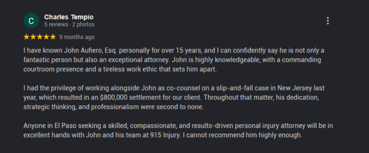 Charles Tempio Review